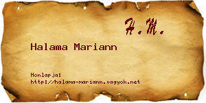 Halama Mariann névjegykártya